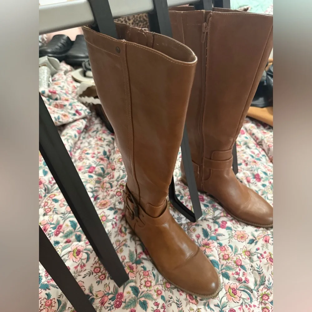 Bass Women’s Tall Brown Leather Riding Boots